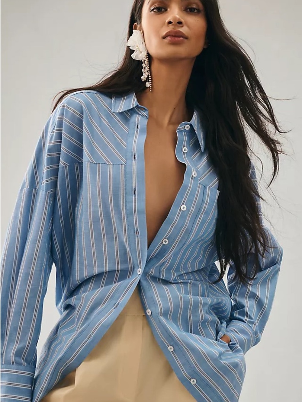 Pilcro Striped Boyfriend Buttondown Size Small